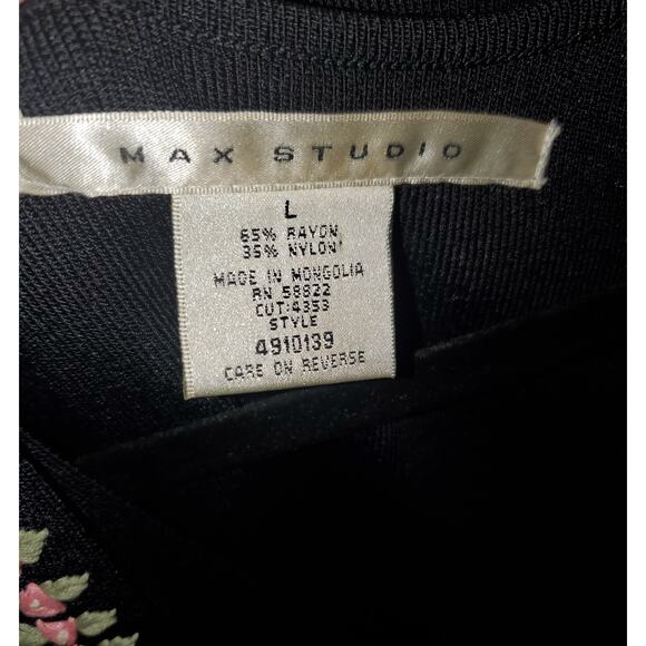 Vintage Max Studio 2 Pc Knit Tank Dress w Jacket Rose Detail Women's Size Large - Picture 6 of 7